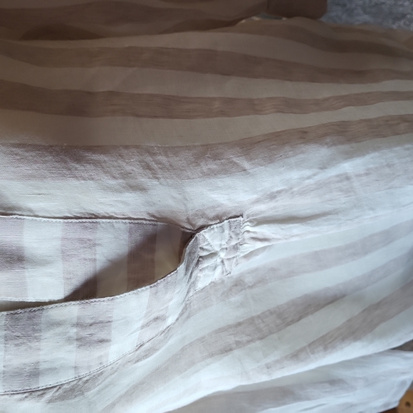 Antibes Blanc Beautiful Striped Linen Tunic NWT - Picture 2 of 6